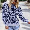 Women's Fashion Leopard Print Round Neck Long Sleeve Loose Sweater Top