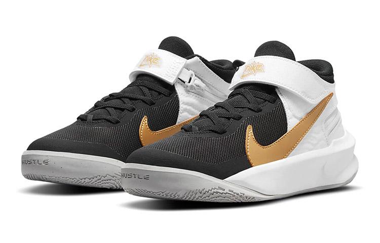 Nike Team Hustle D 10 Flyease Slip Resistant Cushioning, Wear Resistant Mid Top Children's Basketball Shoes DD7303-002