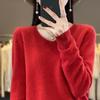 Dámský svetr 100% vlna MODERNÍ NOVINKA SAGA úpletový svetr s výstřihem do V Tenké jarní podzimní svetry Dámské pletené topy