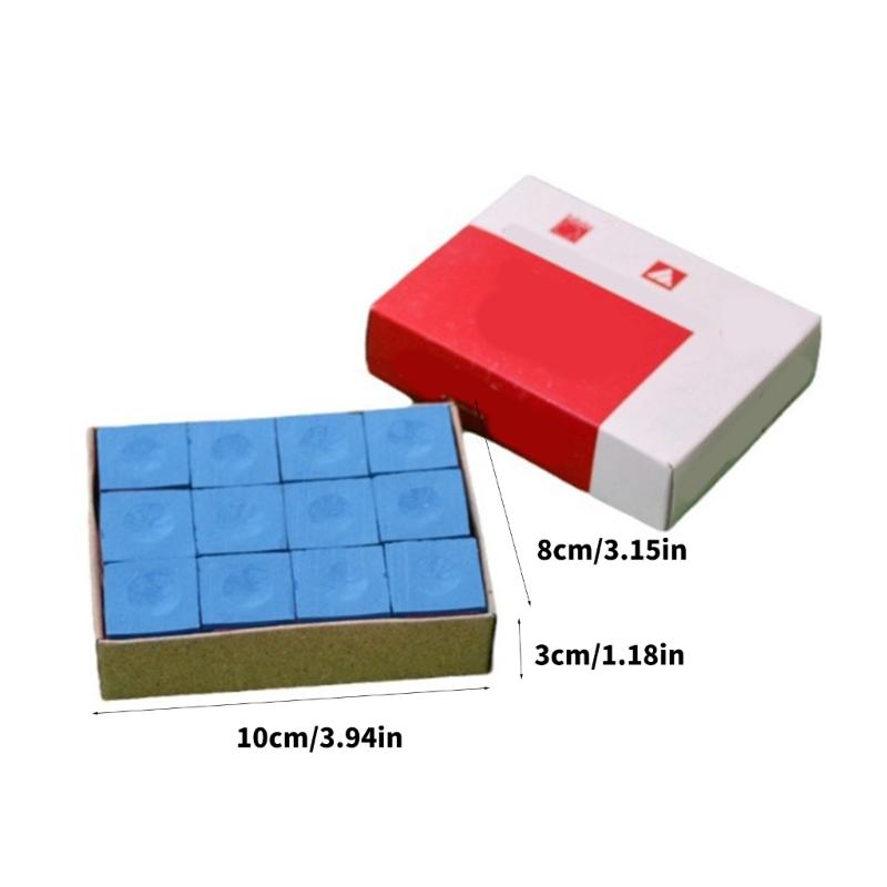 12Pcs Snooker Billiard Chalk Pool Cue Tip Square Powder Billiard Cue Tip Chalk Indoor Sport Snooker Accessories