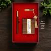 Chinese Solid Wood Pen Holder: Premium Desktop Ornament & Corporate Gift In Elegant Gift Box