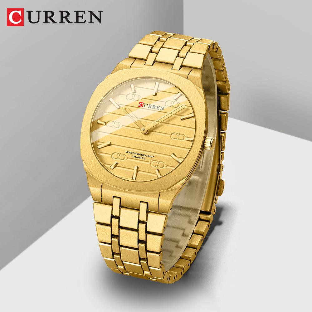 CURREN Business Brand Thin Men's Quartz Wristwatches Simple Casual Stainless Steel Watch