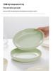 Milky White & Green Ceramic Deep Soup Plate, Microwaveable - Creative Round Tableware.