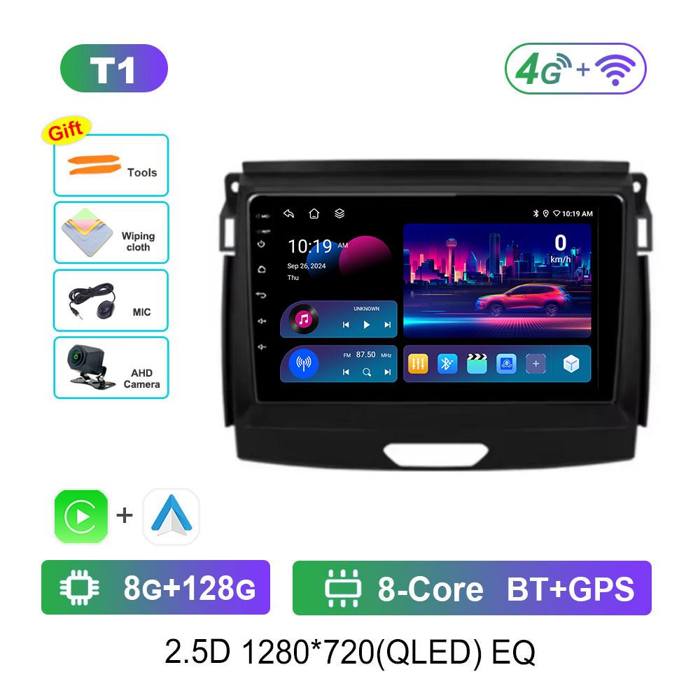 Car Video Multimedia Player Bluetooth Carplay for Ford Ranger 2015 - 2020 WiFi 4G Android OS GPS Navi 2.5D Screen Auto Tools