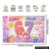 2D plane, 6 rotations, 7-year-old birthday party background fabric, diverse gifts theme