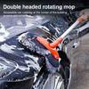 Rotating Double Brush Head Car Wash Mop Auto Supplies Three-Section Telescopic Mop Roof Window Cleaning Maintenance Accessories