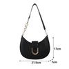 Women PU Leather Fashion Designer Crossbody Bags Travel Shoulder Bags Half Crescent Handbags Purse Ladies Underarm Bags AVE