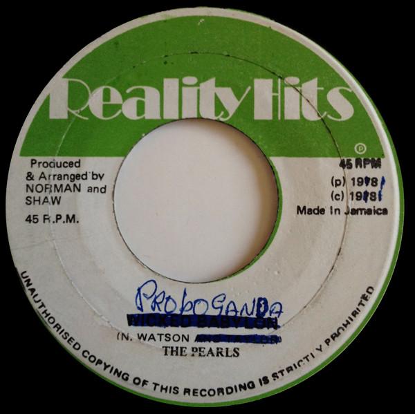 

7inch Record PEARLS THE PEARLS ALLSTAR ROOT Propaganda NONE Reality Hits 1981 Jamaica Reggae Ska Dub Used