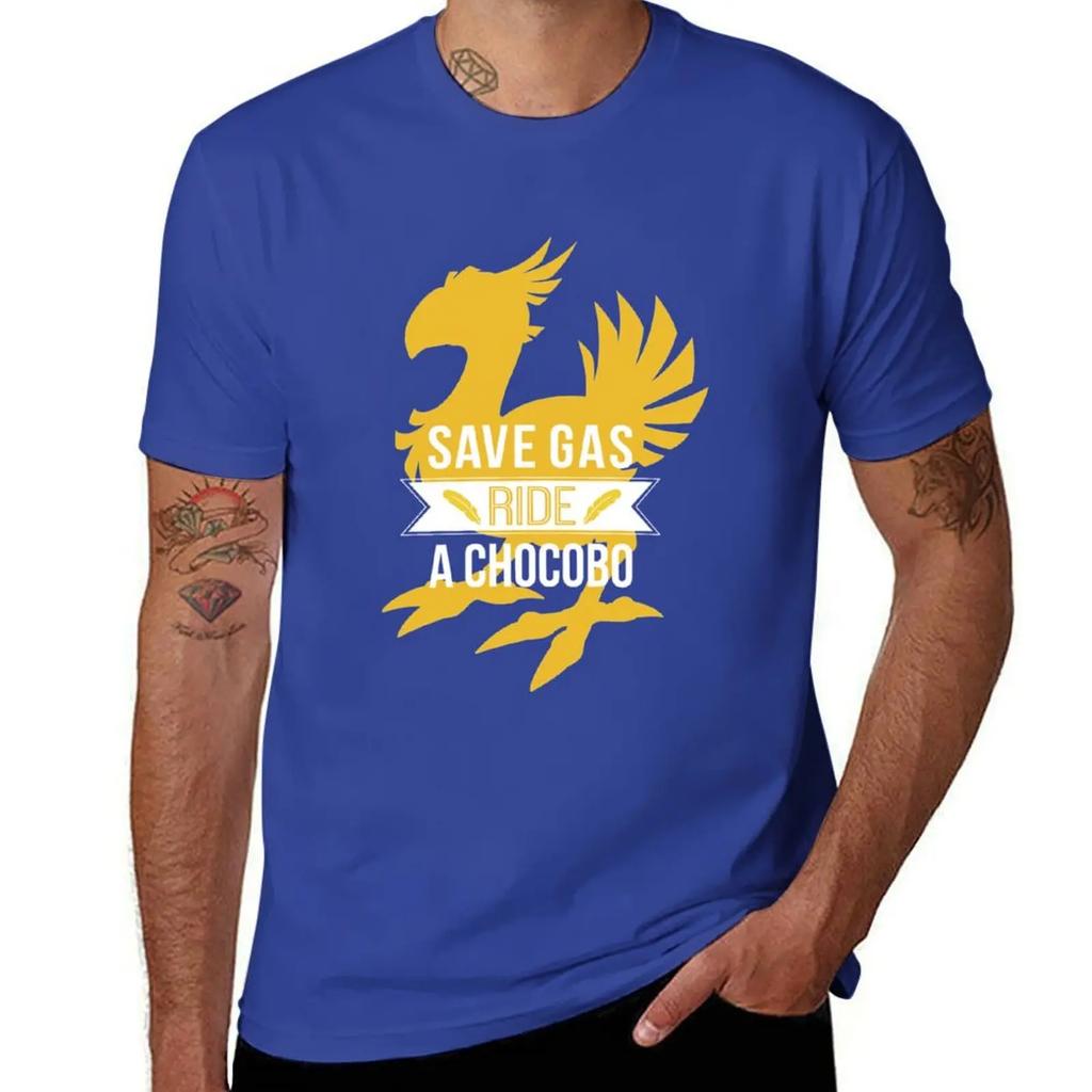 Save Gas Ride A Chocobo T-Shirt cute clothes vintage anime shirt aesthetic clothes hippie clothes outfits for men