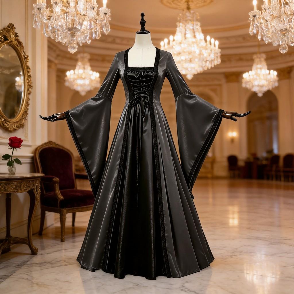 Halloween Vampire Costume Dress With Corset For Cosplay And Themed Parties
