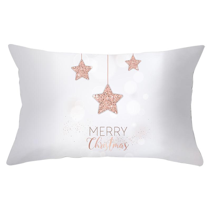 Christmas Peach Skin Printed Waist Pillowcase Simple Series Fabric Home Sofa Pillowcase
