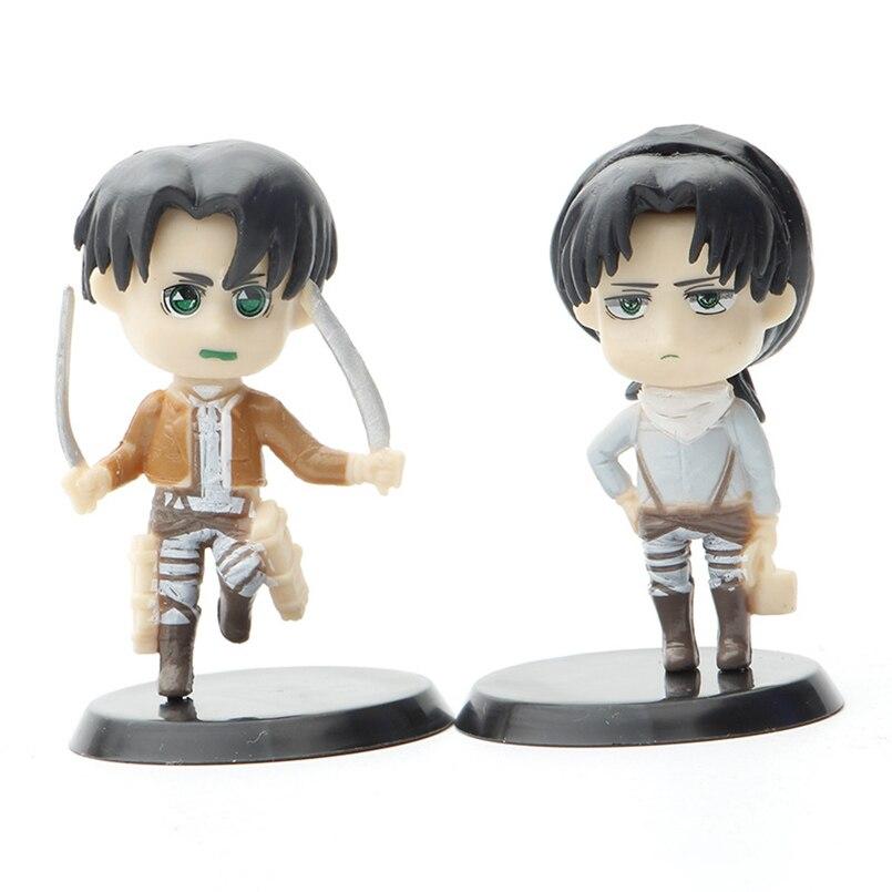 Anime Attack On Titan Figure Q Version Eren Jager Mikasa Ackerman Armin Arlert Erwin Smith Levi Pvc Action Figure Car Decoration