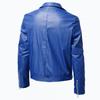 2022 Men's Fashion PU Leather Biker Jacket with Stand Collar - European and American Style