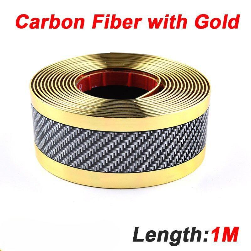 1M adesivi per auto in fibra di carbonio per lo styling in gomma, accessori per la protezione del davanzale della porta, accessori per merci, davanzale in carbonio per accessori auto
