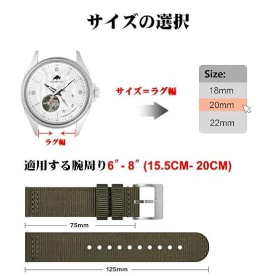 BISONSTRAP Cinturino per orologio in nylon a due pezzi fibbia militare spazzolata sgancio rapido 18mm 19mm 20mm 22mm 24mm cinturino di ricambio uomo