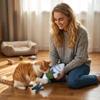 Catnip Fish Plush Toy Teeth Cleaning Teething Toy for Cats