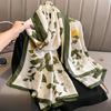 Hedvábné šátky Dámské Luxusní značkový hidžáb šátek květinový Foulard Femme šátky Zábaly Hedvábný šátek na hlavu šátek Hidžáb plážové pončo