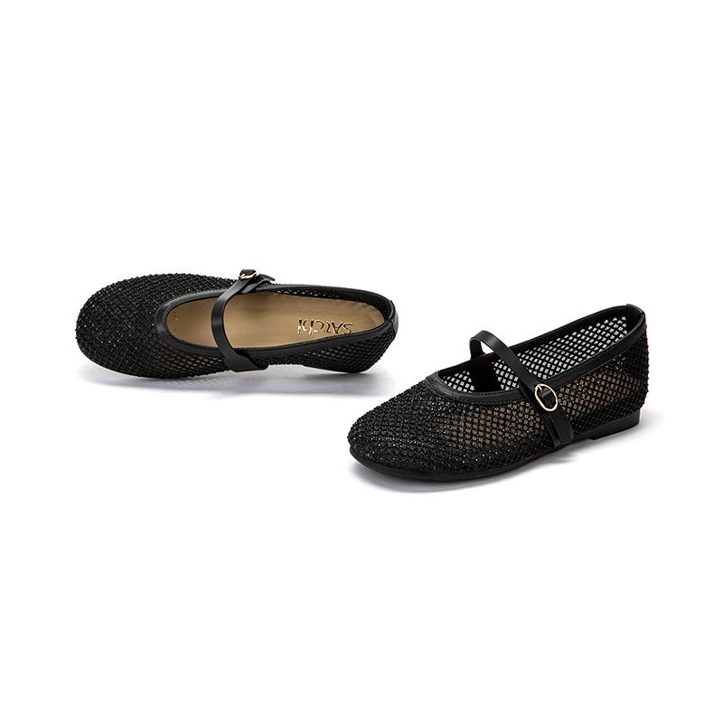 Breathable Single Shoe Rhinestone Soft Sole Mary Jane Shoes