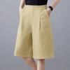 ZANZEA Women Summer Elastic Waist Solid Color Loose Casual Fifth Pants
