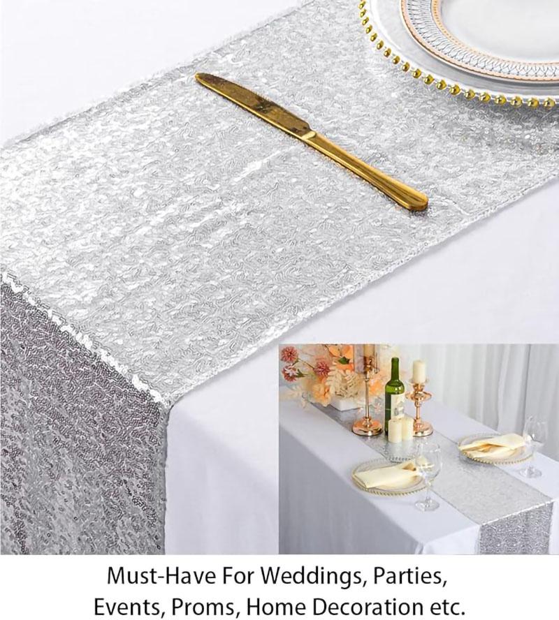 Sequin Table Runners Sparkly Wedding Dining Table Decoration Glitter Table Runner for Party Valentine's Day Event Decorations