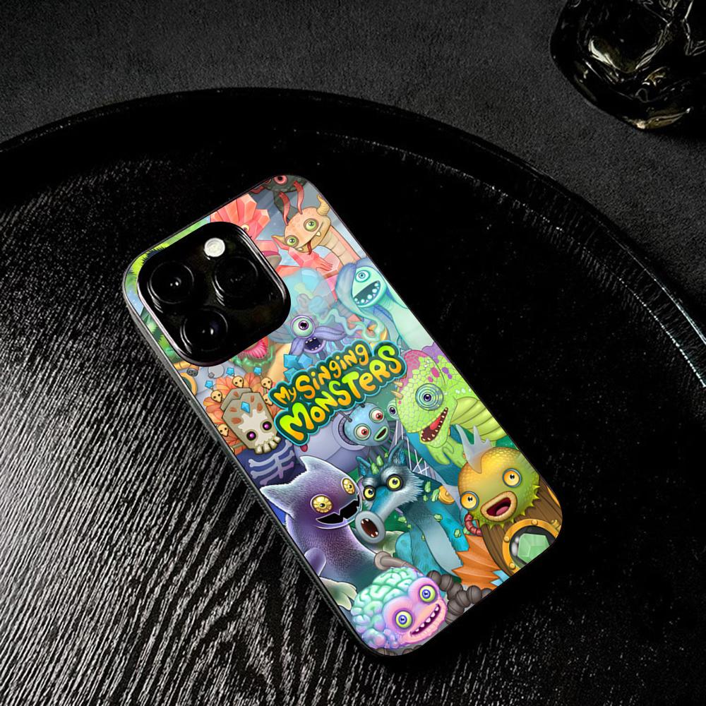 

My Singing M-Monsters Phone Case Tempered Glass For IPhone 16 13 14 12 15 11 Pro Max Plus Mini X XR SE2020 Coque iPhone 11 Pro