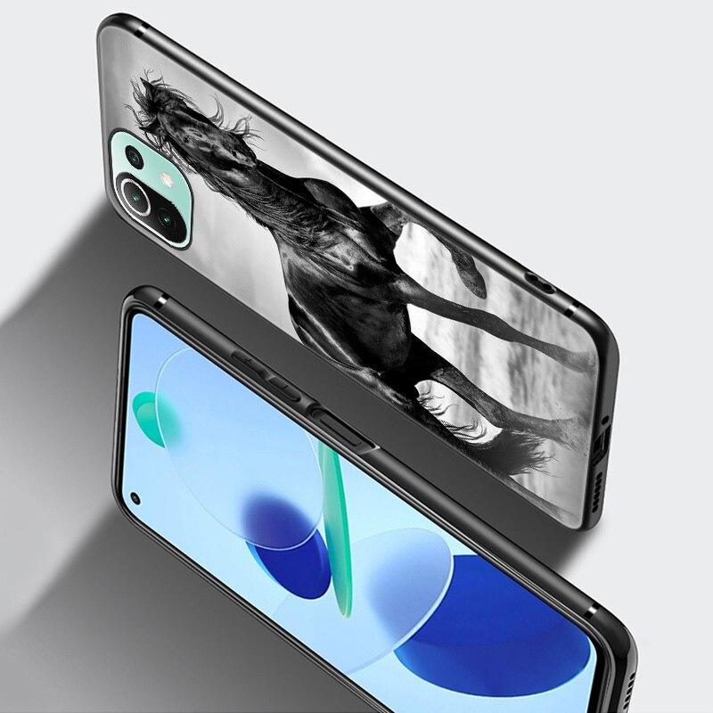 Horses Running Phone Case For Xiaomi Mi 11 Lite NE 11i 10T 11T Pro A2 A3 Lite POCO F3 M3 M4 C31 X3 Pro NFC GT Black Soft Cover