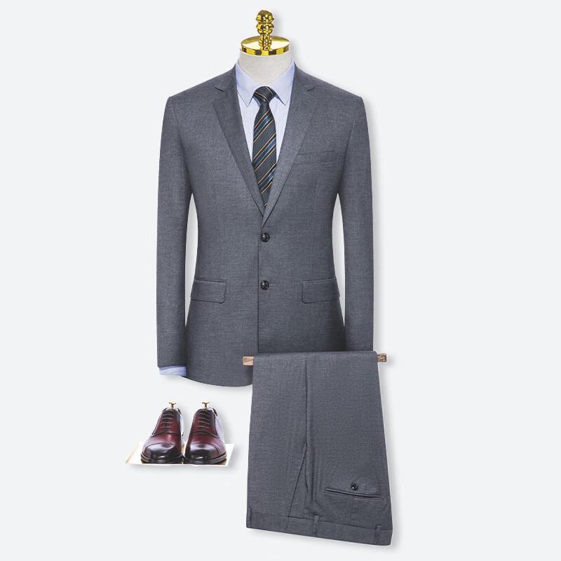 Деловой мужской костюм-тройка Troman Grey с двумя пуговицами 48A 175/92A