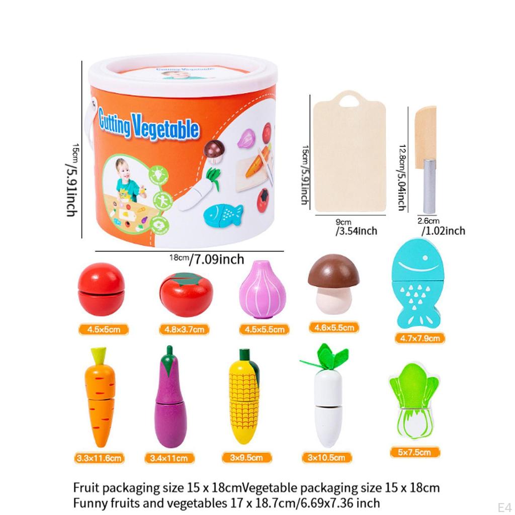 Cutting Fruits and Veggies Toy Kitchen Pretend Food Set Play Accessory for Boy Girl