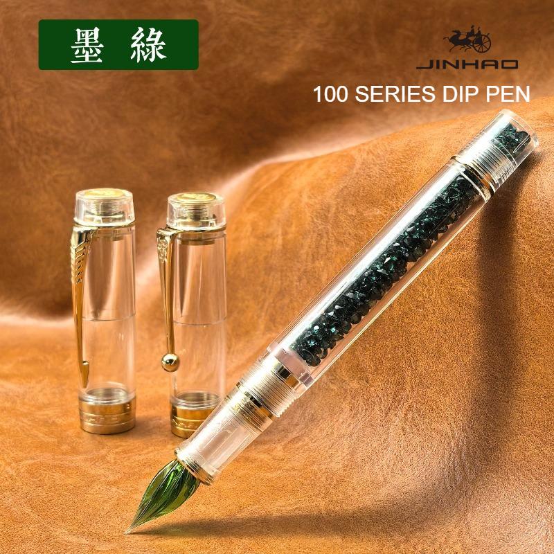 JINHAO 100 Glass Dip Pen 2026 Handcrafted Limited Edition Finely Grounded Smooth Writing Office School Art Supplies Stationery
