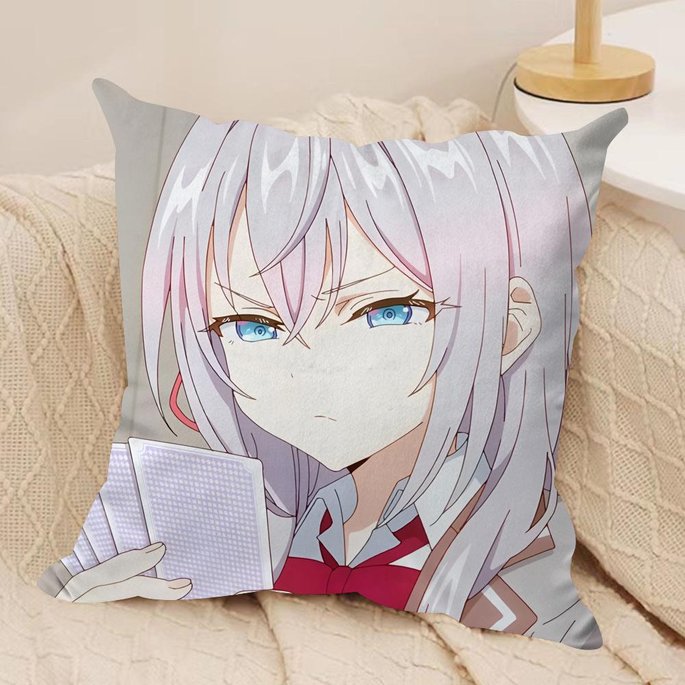 Kawaii A-Alya Feelings In Russian Cushion Cover Silky Short Plush Invisible Zipper Dustproof Sofa Pillow Case For Home Decor