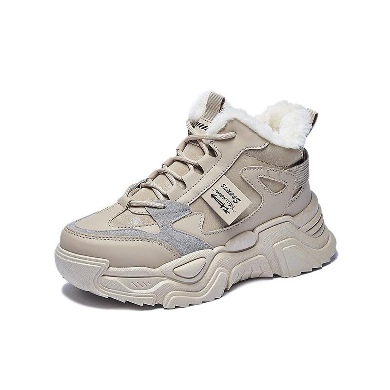 Fleece High-Top Dad Shoes Winter Neue Warme Sneaker Studenten Ins Baumwollschuhe