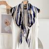 Cheongsam Shawl Women's Summer Outfit Simulation Silk Ethnic Style Triangle Scarf Cloak Versatile Tassel Travel Photo Scarf