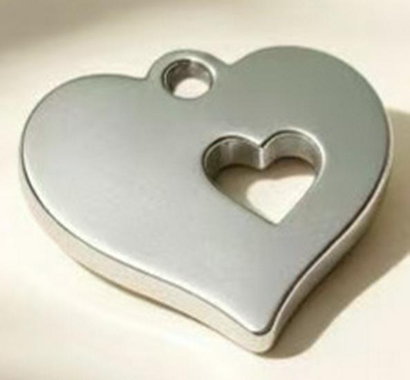 Hollow Heart Stainless Steel Titanium Pendant Necklace DIY Jewelry Accessory Tag