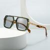 New European And American Style Men'S Aviator Glasses Retro Double Bridge Square Frame Sunglasses  Ready Stock 620