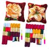 2 Pieces Latch Hook Kits DIY Throw Pillow Cover for Home Decoration A