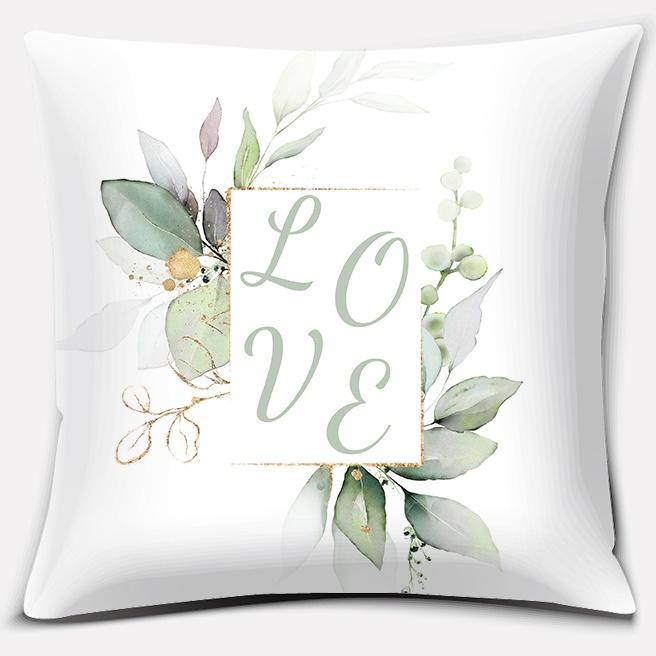 Bean Green Floral Pattern Series Pillowcase Bedroom Living Room Sofa Chair Car Cushion Cover Home Decoration Embrace Pillowcase