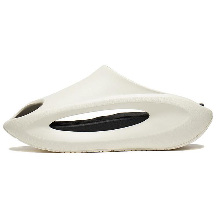 Li Ning Quiet Abrasion Resistant Slide Slippers Unisex White Black AZST001-1