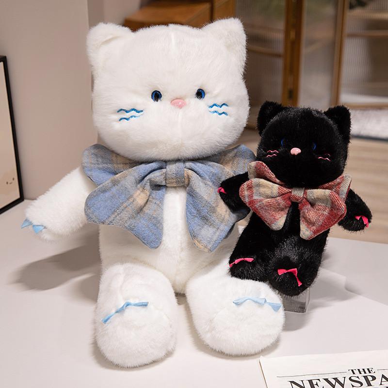 Tie Bow Cat Plush Toy Animal Dolls Pp Cotton Home Decortion Kids Birthday Gifts