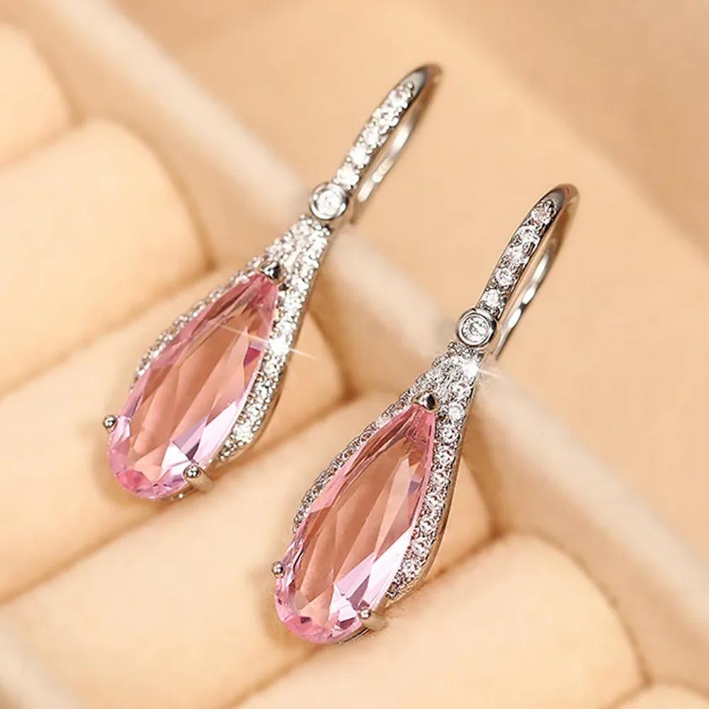 2026 New Colorful Crystal Zircon Bridal Earrings, European and American Personalized Fashion Trend, High End Jewelry