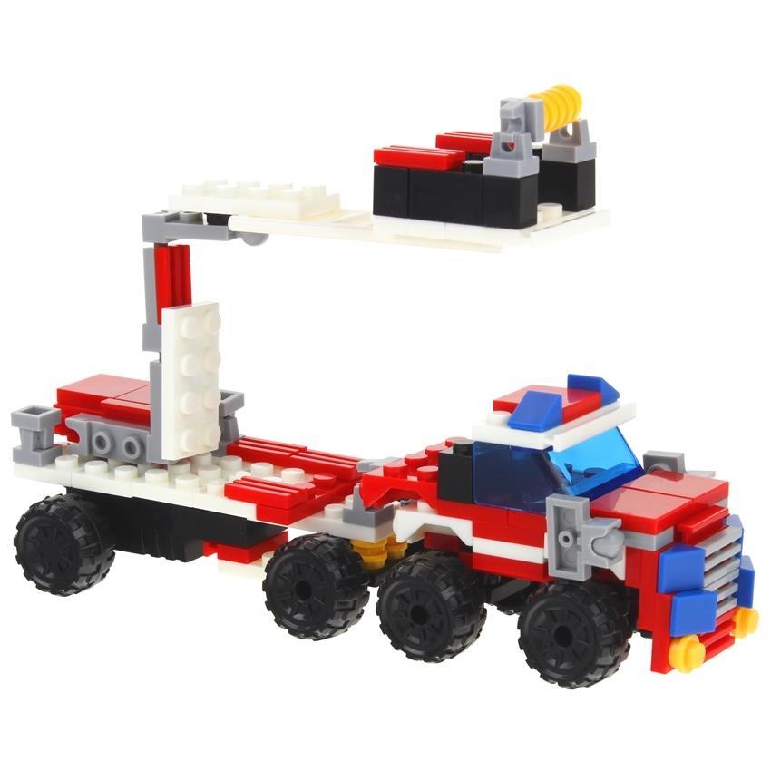 4in1 Construction Blocks Fire Department Fire Truck Robot Set of 4