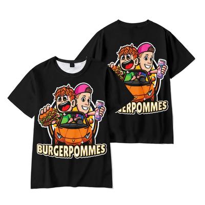 10 Farben Lustiges Burgerpommes ICrimax Cartoon T-Shirt Cooles Damen Herren T-Shirt O-Ausschnitt Casual Unisex Streetwear Fashion Kinder T-Shirt