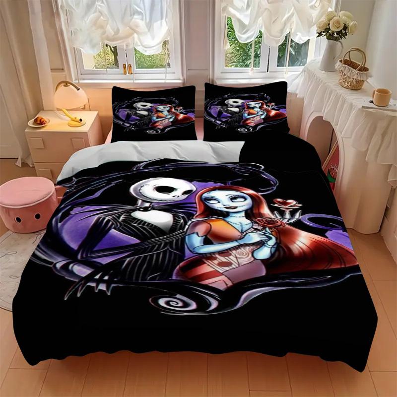 Nightmare Before Christmas Bedding 3 Piece Set Hd Print Duvet Cover Pillowcases For Teens Adult Bedroom Decoration Christmas Gift C9211508