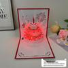Carte pop-up Gâteau d'anniversaire musical 3D avec lumières colorées et enregistrement