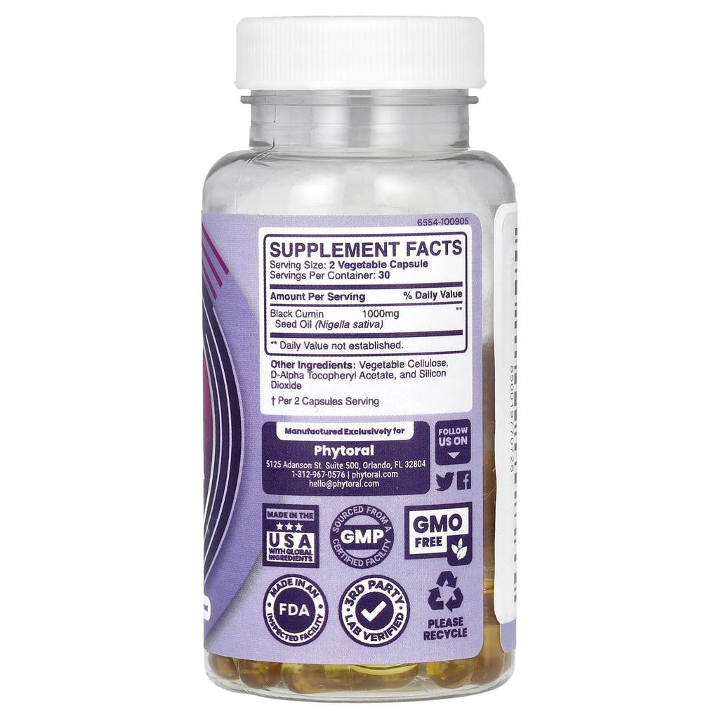 Black Seed Oil, Veggie Capsules 60 (500Mg Per Capsule)