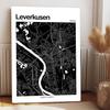 Leverkusen Germany City Map Metal Wall Art Modern Home Decor Minimalist Poster for Office Living Room Decoration