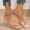 Mode Kristallklar Transparent Pantoffeln Damenschuhe Mittelhohe Absätze Bequem Neu Sommer Damenschuhe Frau Mode Cool Pantoletten Slides