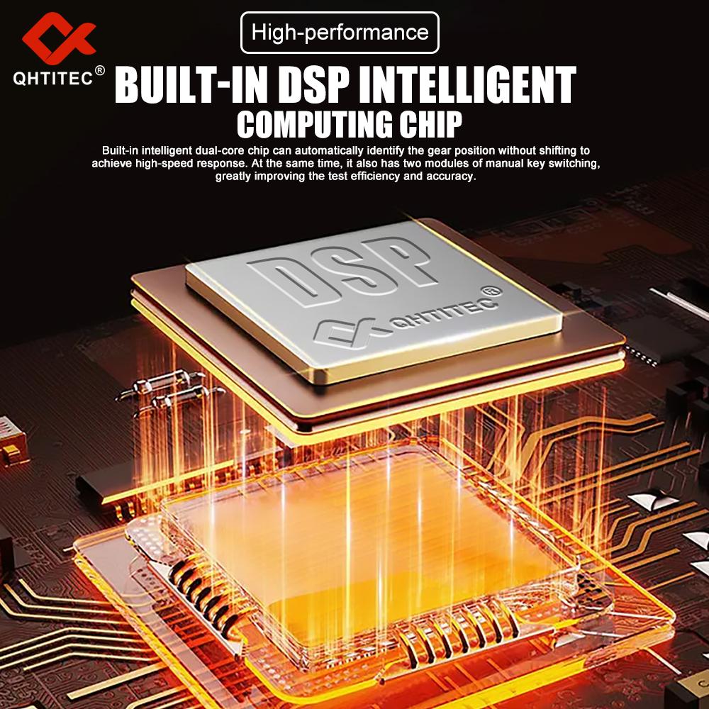 QHTITEC Digital Multimeter Smart Electrician Tester T-RMS DC AC Voltage Capacitance Ohm Hz NCV Professional Multitester