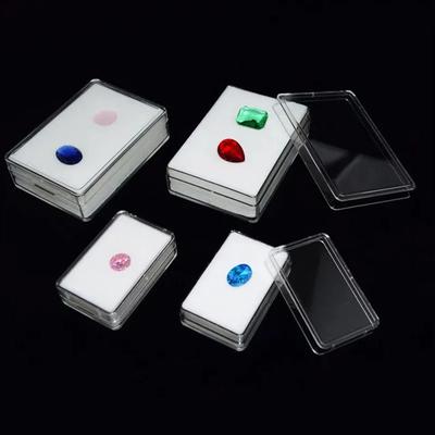Stylish Gemstones Display Boxes Diamonds Storage Organizer with Clear Lid for Jewelry Rhinestones and Small Crafts