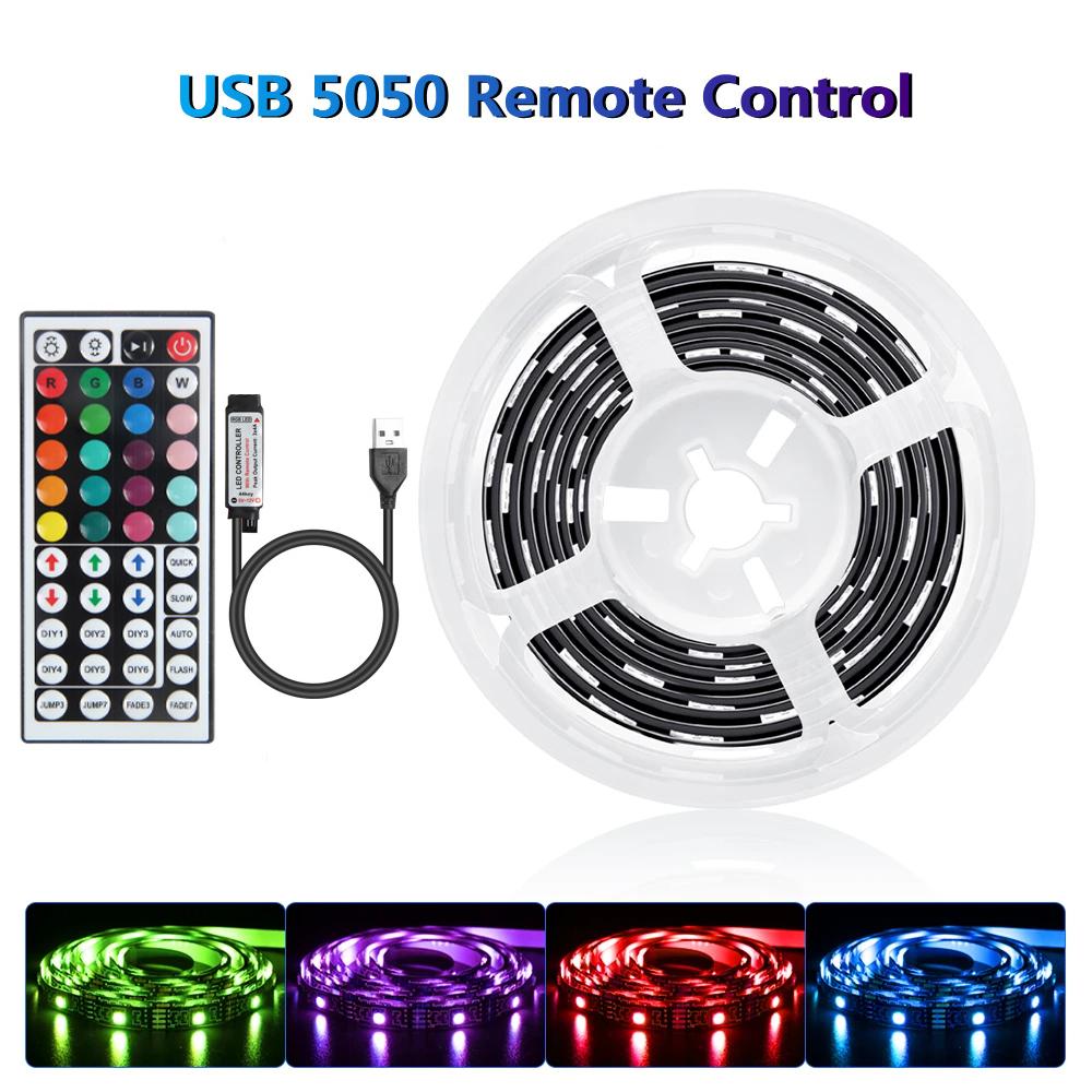 5050 16/LED Strip Lights Bluetooth App IR Control RGB USB Bright Best Suit For Bedroom TV Wall And Living Room Decoration Party