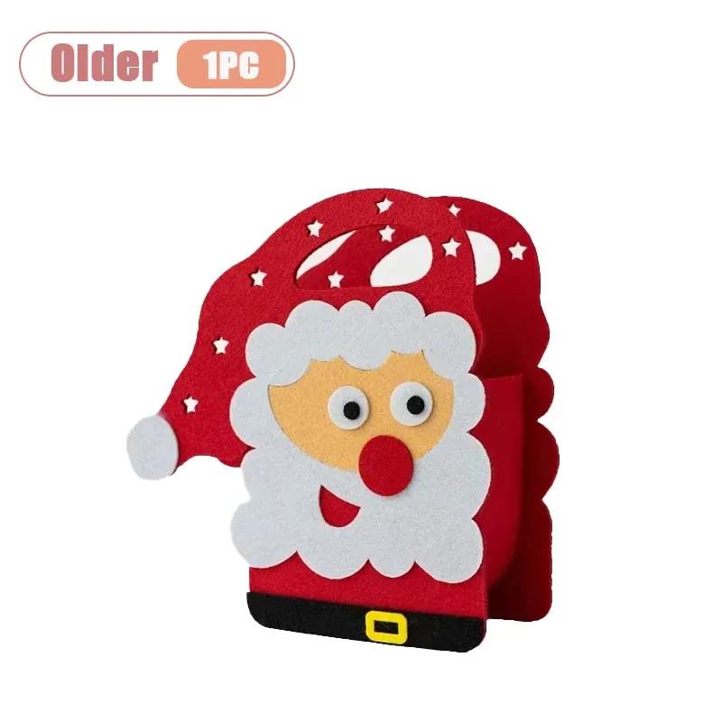 

1-10PCS Christmas Holiday Felt Gift Bag Creative Candy Apple Tote Bag For Kids Party Favor Bag For Christmas Eve Gift Wrapping As Shown